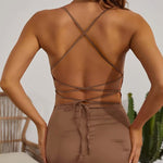 Sexy Spaghetti Strap Backless Lace up Dress
