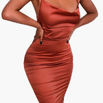 Sexy Spaghetti Strap Backless Lace up Dress