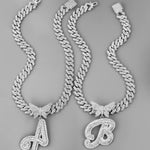 Iced Out Initial Butterfly Necklace