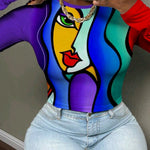 Simply All-Over-Paint-Me Fitted Crop Top