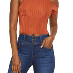 Ribbed Cut Out Crop Top