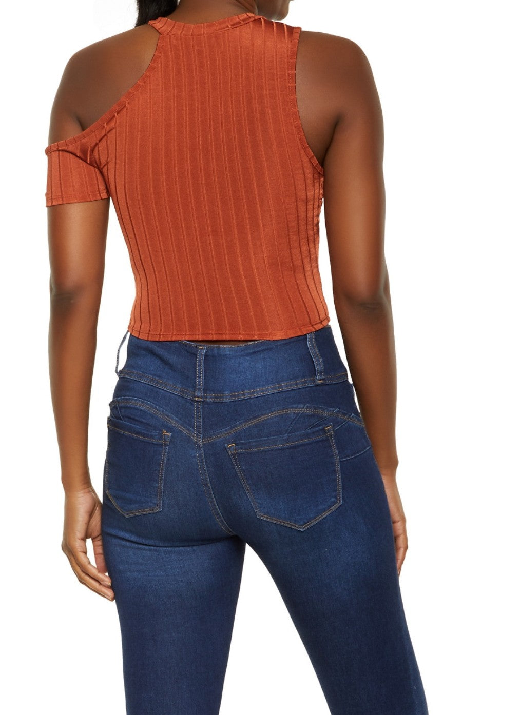 Ribbed Cut Out Crop Top