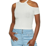 Ribbed Cut Out Crop Top