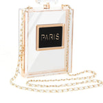 Elegant Acrylic  Gold Paris perfume Shape Evening Bag