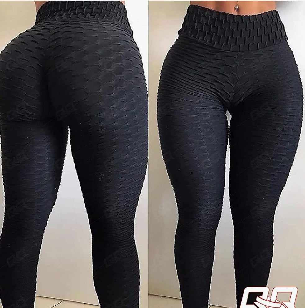 High Waisted Yoga Pants Tummy Control Slimming Textured Booty