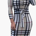 Classy Bodycon Long Sleeve Slim Fit Zipper Dress