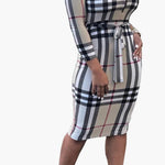 Classy Bodycon Long Sleeve Slim Fit Zipper Dress