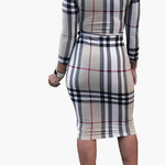 Classy Bodycon Long Sleeve Slim Fit Zipper Dress