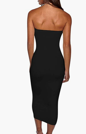 Black Basic Sleeveless Tube Top Sexy Dress