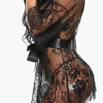 Lace Kimono Babydoll Lingerie Mesh Robe