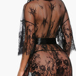 Lace Kimono Babydoll Lingerie Mesh Robe