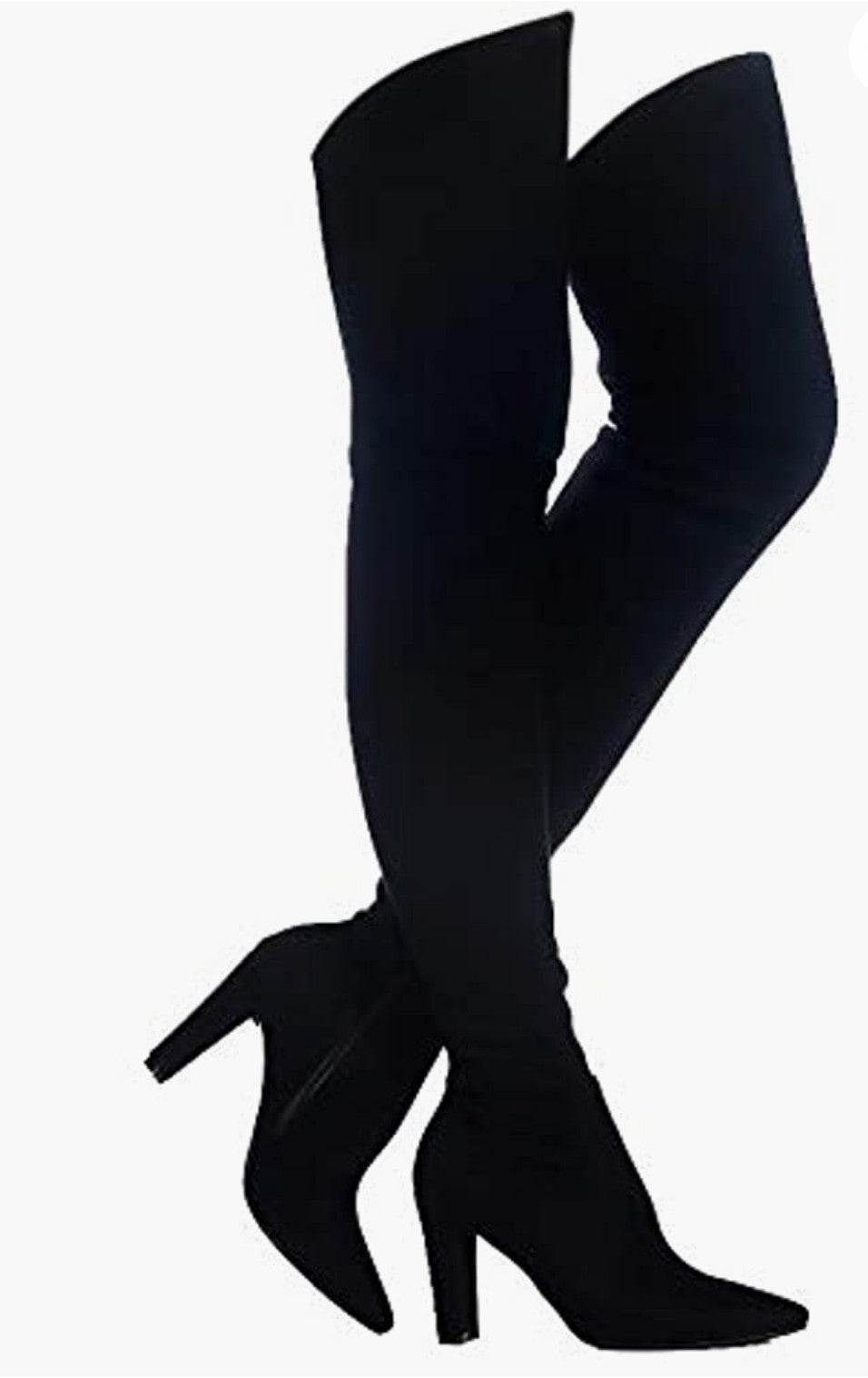 Suede Chunky Thigh High Boots
