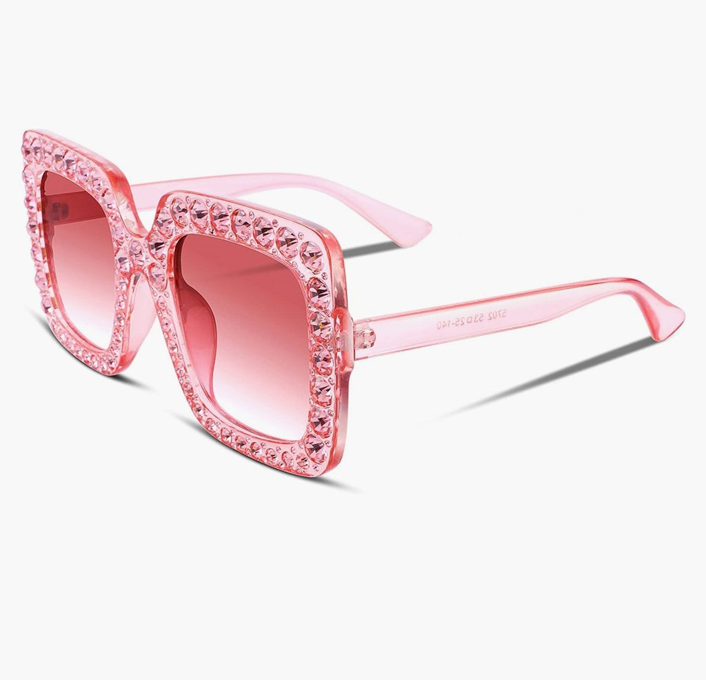 Crystal Oversize Square Sunglasses