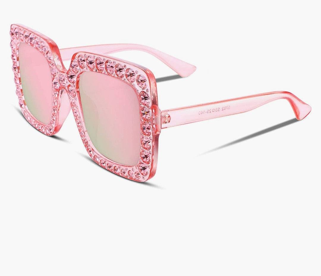 Crystal Oversize Square Sunglasses