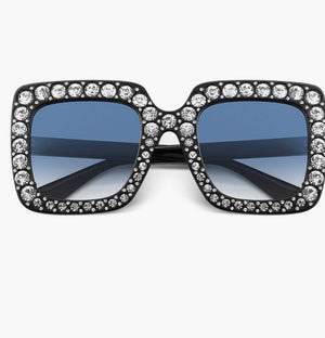 Crystal Oversize Square Sunglasses