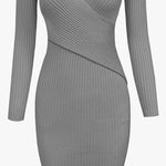 Stylish Surplice Wrap Bodycon Knit Dress