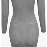 Stylish Surplice Wrap Bodycon Knit Dress