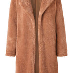 Fuzzy Fleece Cardigan Open Front Jacket