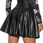 High Waist Leather Mini Skirt