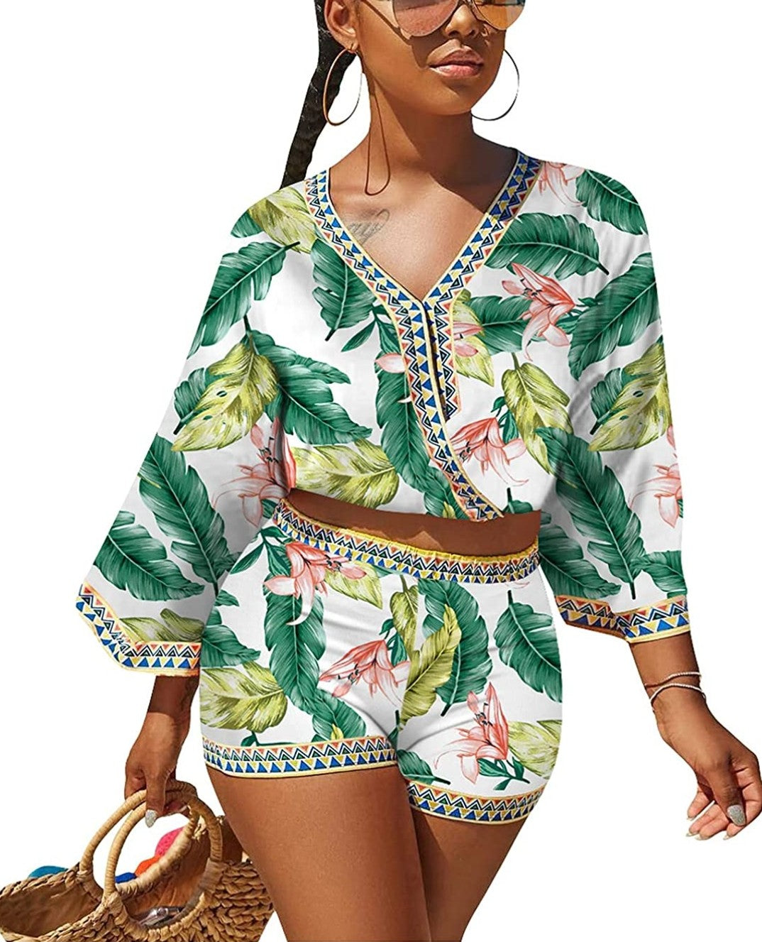 Summer Bohemian Floral print Short Set